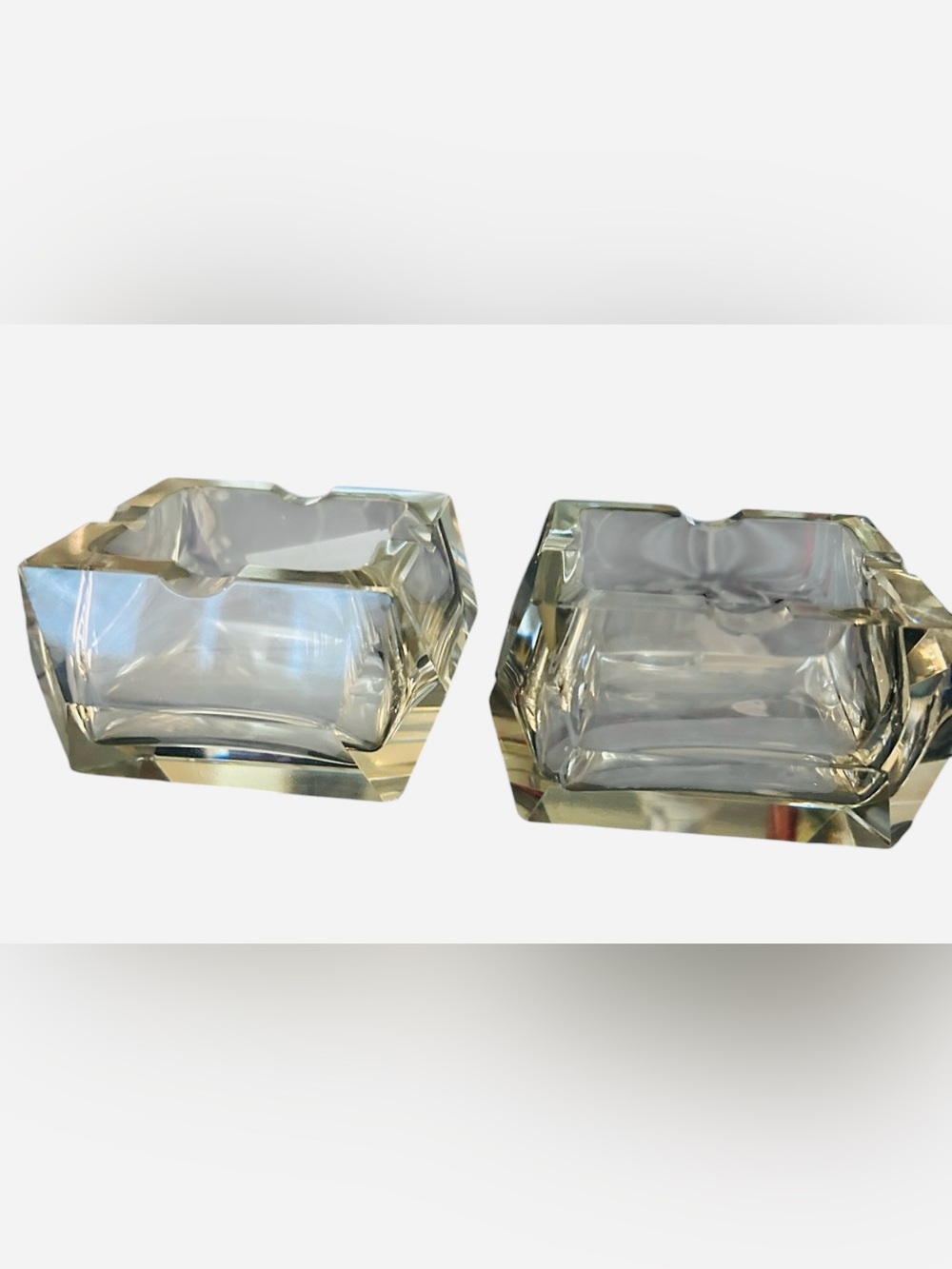 Mid-Century Modernist Massive Glass Ashtrays